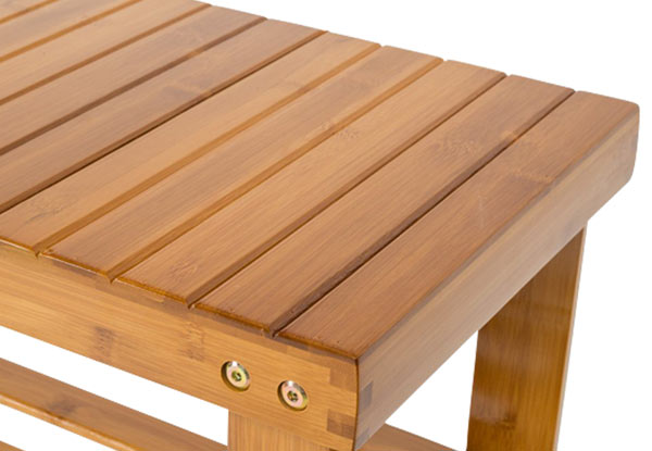 Two-Tier Bamboo Shoe Storage Bench