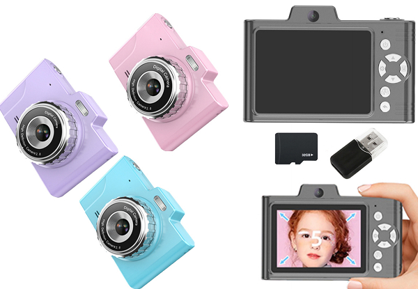1080P HD Digital Camera with 32G Memory Card - Available in Four Colours