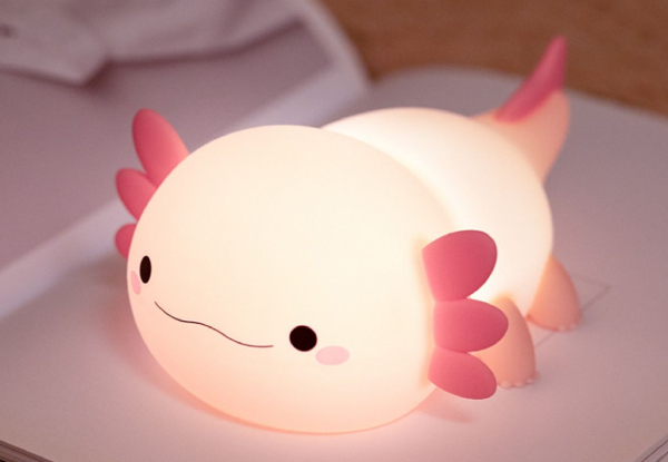 Cute Axolotl Silicone Night Light for Kids