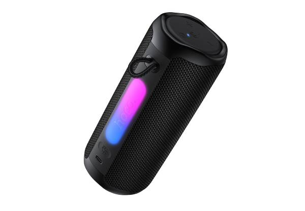 Hoco Bass+ RGB LED Bluetooth Speaker with FM - Black