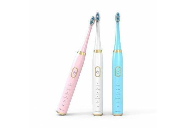 Electric Toothbrush with Three Brush Heads - Available in Three Colours