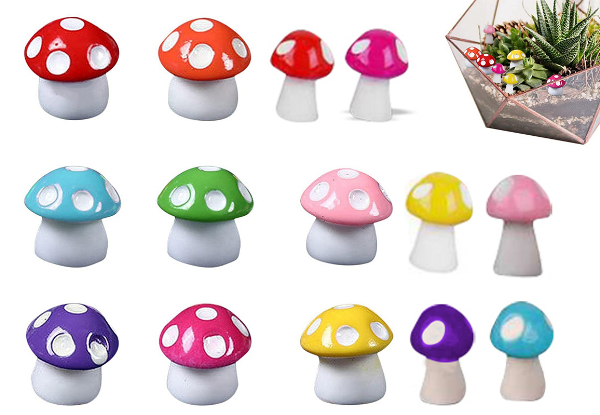 20-Piece Mini Mushroom Statue Figurines - Option for 40-Piece