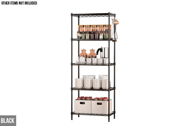 Five-Shelf Steel Wire Storage - Two Colours Available