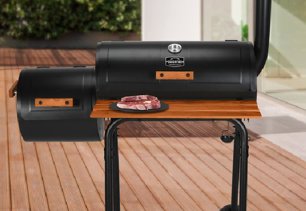 Quickfire Tennessee Charcoal BBQ & Offset Barrel Smoker