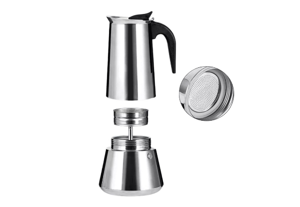 Stovetop Stainless Steel Espresso Moka Pot - Available in Three Sizes