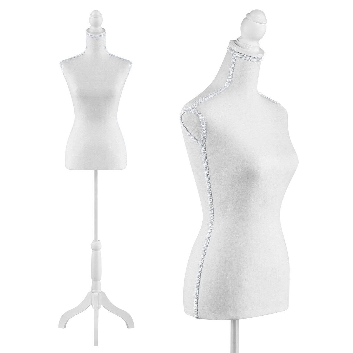 Female Mannequin Torso Dummy Display Stand for Dressmakers with Tripod Base 147-168cm