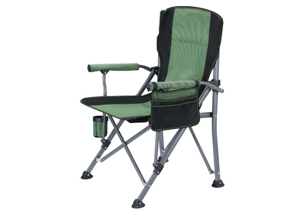 Folding Camping Chair with Armrests Cup Holder - Two Colours Available