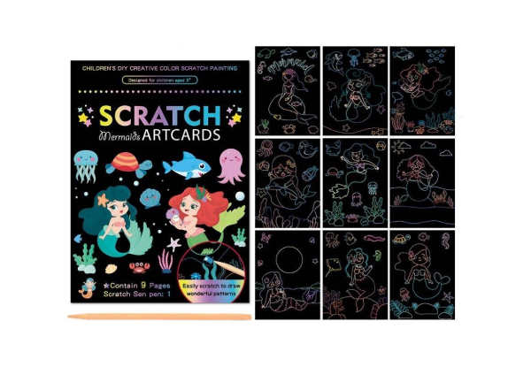 Five-Piece 45 Sheets Scratch Colouring Book