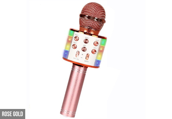 Bluetooth Wireless Microphone with LED Lights - Four Colours Available
