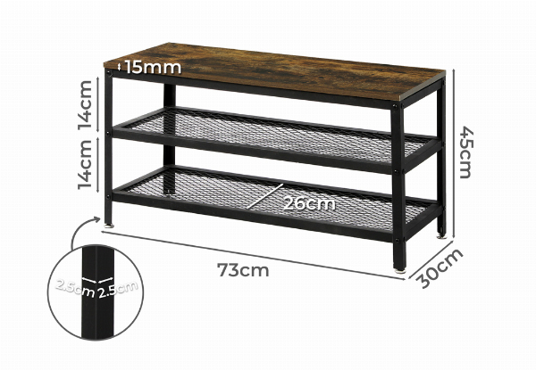 Levede Three-Tier Shoe Bench Storage