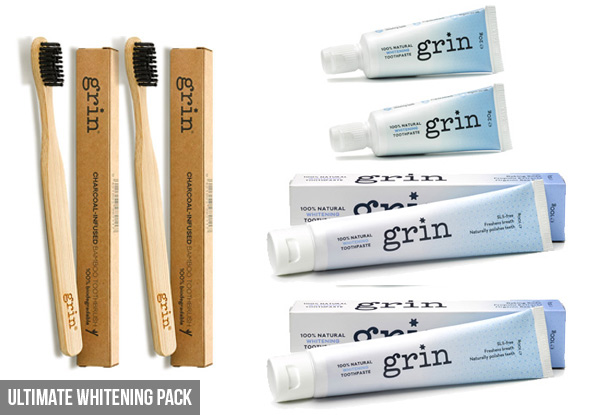 Grin Natural Oral Care Packs - Free Metro Delivery