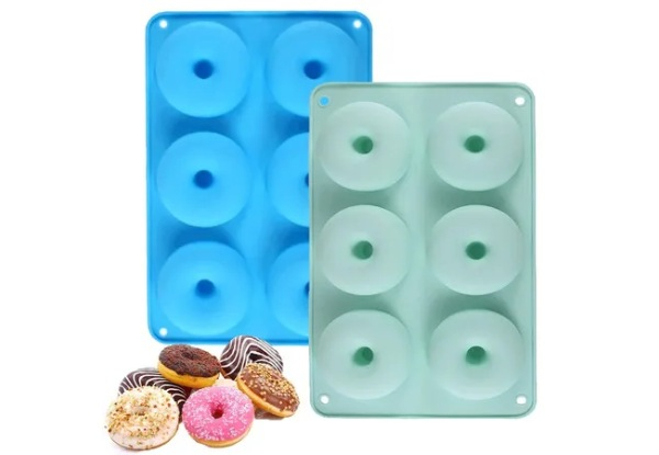 Two-Piece Non-Stick Silicone Donut Mould Set - Four Colours Available