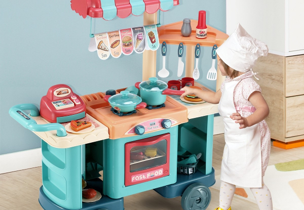 60-Piece Kids Toy Kitchen Set