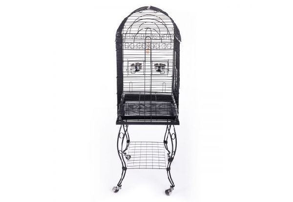 Large Stand-Alone Bird Cage on Wheels