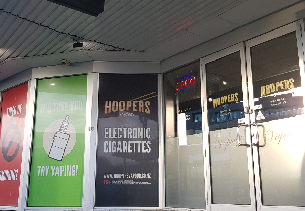 Instore Vaping Voucher at Hoopers Vapour - Two Locations