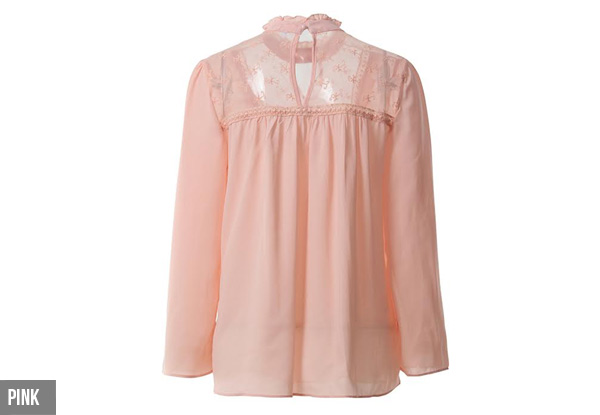 Lace Sheer Top - Four Colours & Four Sizes Available with Free Delivery