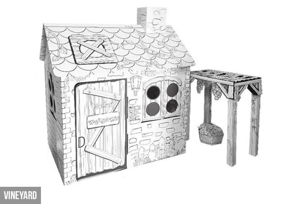 Cardboard Colour-In Playhouse - Eight Options Available