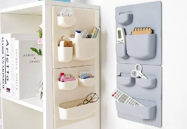 Adhesive Wall Shelving Tub - Four Options Available & Option for Two-Pack