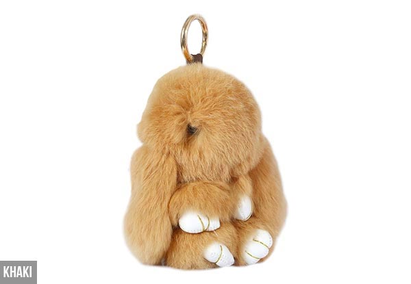 Fluffy Bunny Key Ring - Options for 14cm or 18cm & Seven Colours