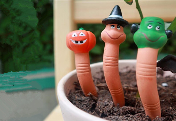 Five-Piece Set of Wormie Plant Watering Reminders