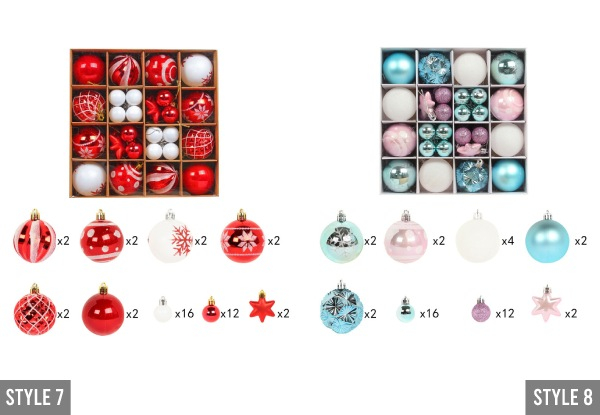 Christmas Tree Balls Ornaments Set - 10 Styles Available