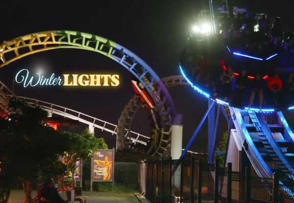 Rainbow's End Winter Lights Night Rides Pass - Option for 4 People Pass, or 4 People Pass plus Arcade Credit & Hologate Virtual Reality Quad Play - Valid Select Saturdays from 28th June to 16th August 2025