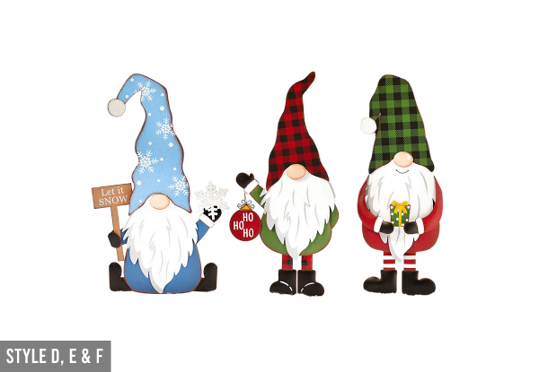 Three-Pack Christmas Gnomes Stainless Steel Statues - Available in Two Options