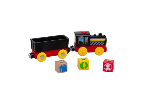 Battery-Operated Toy Train for Wooden Track - Two Options Available