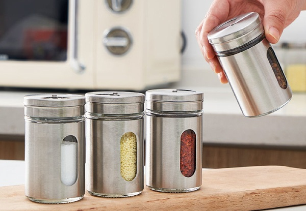 Two-Pack Stainless Steel Spice Jars with Rotatable Lid - Option for Four-Pack