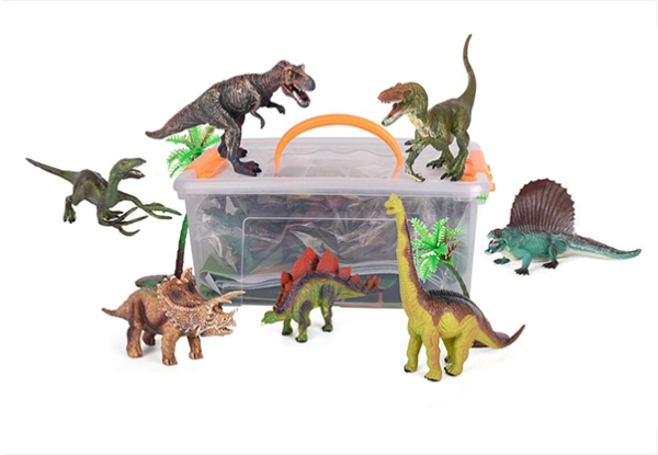 Dinosaur Play Set with Mat & Storage Box
