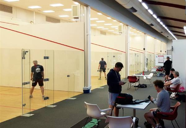 One Session of Squash incl. 45 Mins Squash Court Hire, Racquets & Ball for Two People - Option for Five Sessions