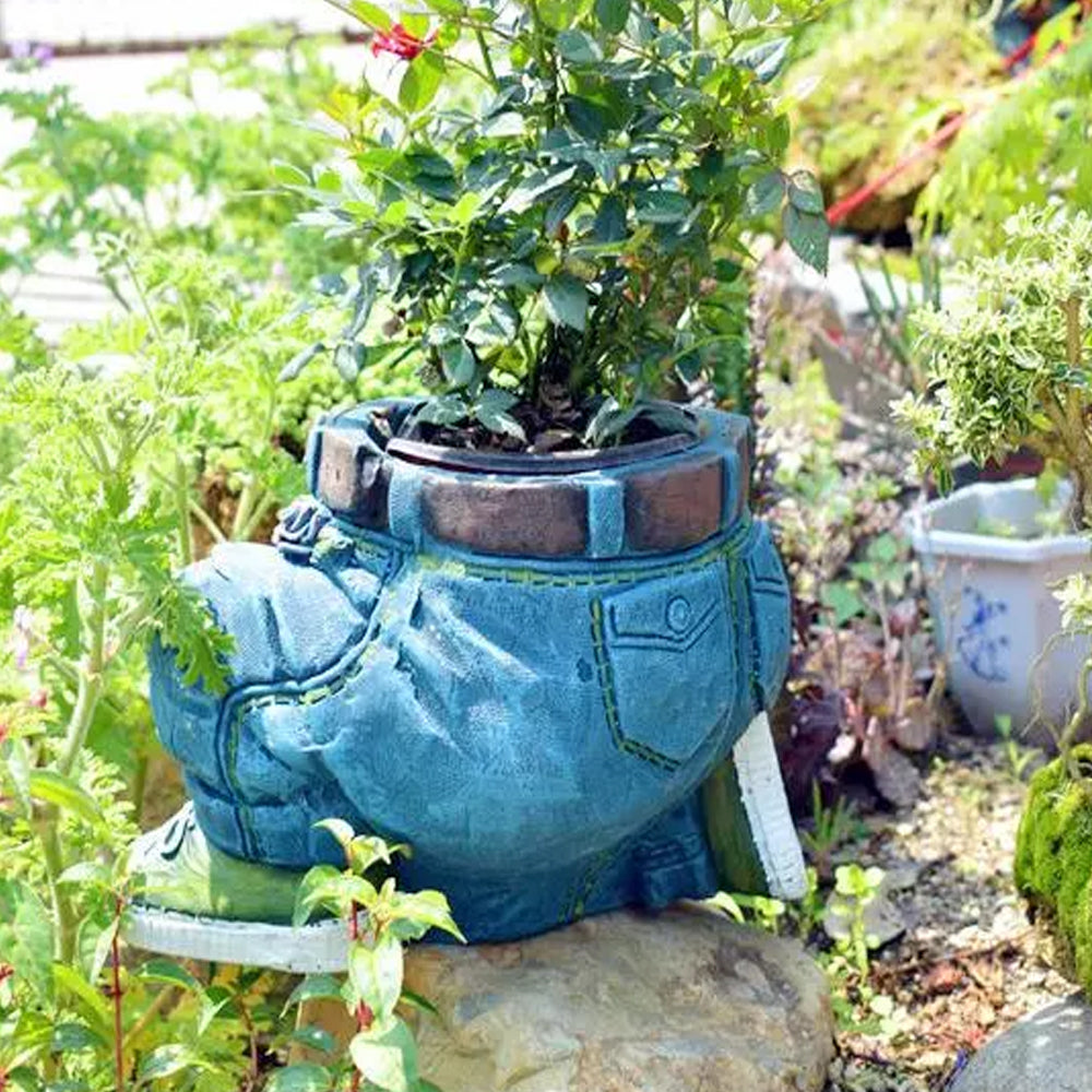 Denim Jeans Outdoor Garden Flower Pot - Two Options Available