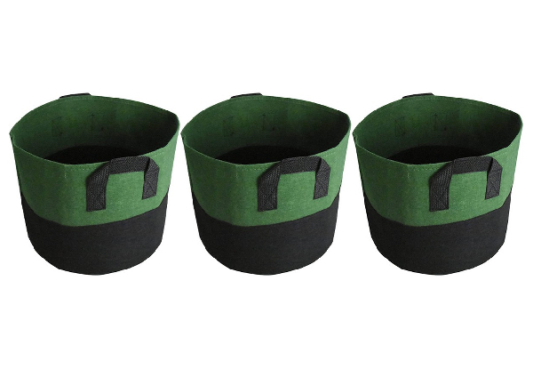 Set of Three Five-Gallon Vegetable & Fruit Planting Bags - Available in Two Colours Option for Two Sets