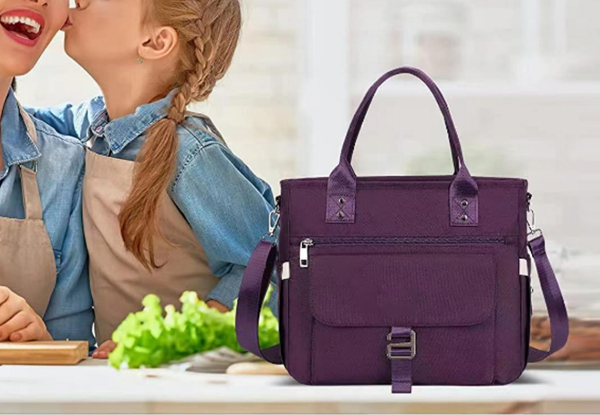 Large Lunch Tote Bag with Removable Shoulder Strap & Side Pockets - Available in Three Colours & Option for Two