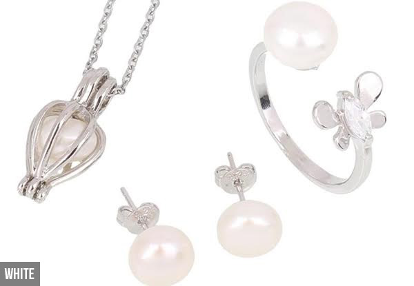 Cultured Pearl Jewellery Set incl. One Oyster to Shuck for Pearl