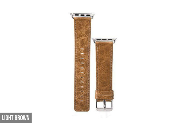 Leather Replacement Band Compatible with Apple Watch - Three Sizes & Three Colours Available with Free Delivery