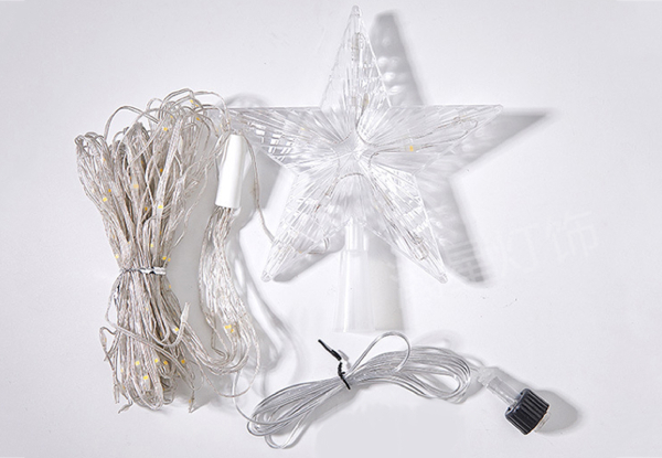 One-Pack Solar Powered Waterfall Christmas Tree String Lights - Two Colours Available & Option for Two-Pack