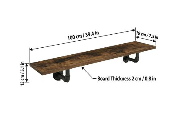 Two-Pack Industrial Floating Wall Shelves - Three Options Available