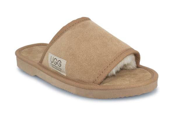 Ugg Australian-Made Water-Resistant Essentials Classic Unisex Sheepskin Open Toe Suede Scuffs - 10 Sizes Available