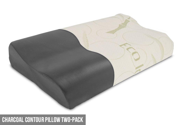 Bamboo Charcoal Contour Pillow Two-Pack