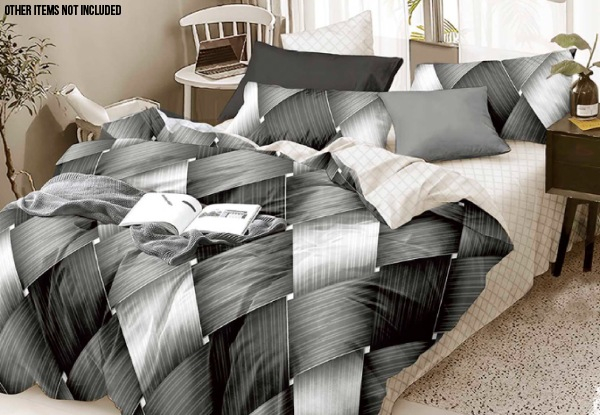 Three-Piece Reversible Duvet Cover Set - Three Sizes Available