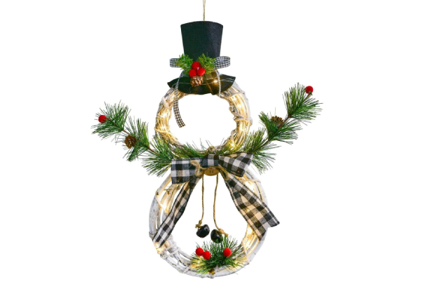 Christmas Snowman Vine Circle Lights - Available in Two Options