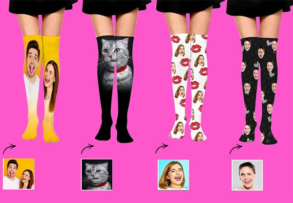 Pair of Custom-Made Photo Socks - Option for Two-Pairs