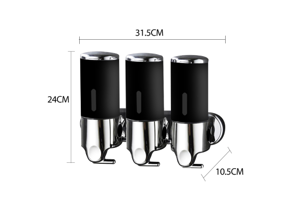 1500ml Three-Piece Bottle Wall Pump Dispenser - Two Colours Available