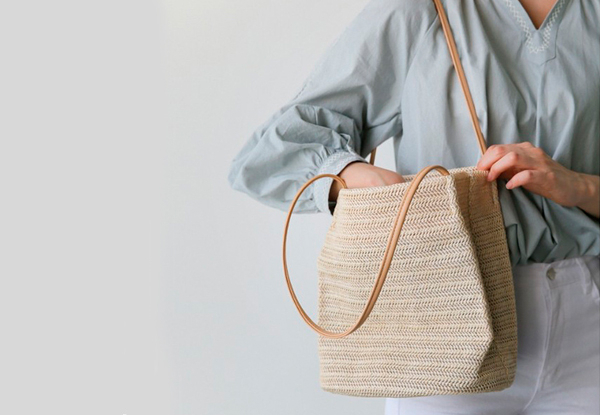 Casual Straw Braided Handbag - Two Colours Available