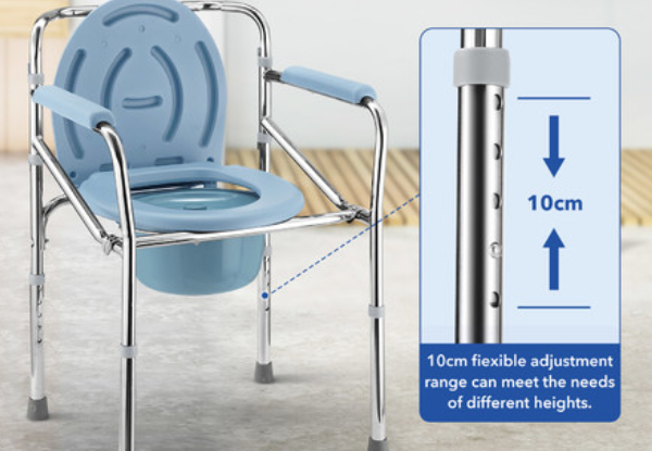 Three-in-One Commode Adjustable Shower Chair