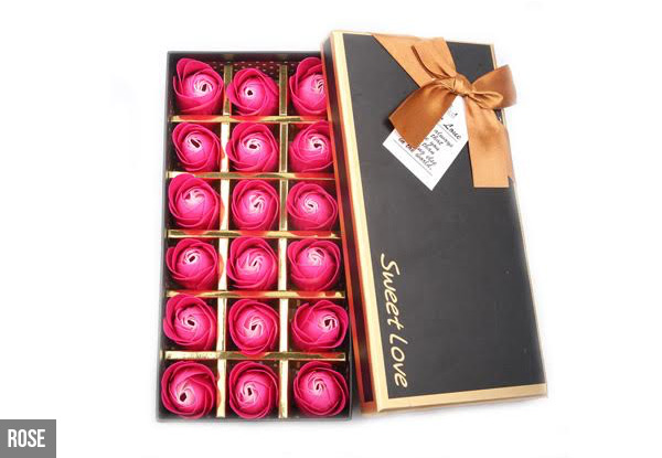 Rose-Shaped Soap 18-Pack Gift Set - Seven Colours Available