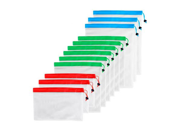 12-Pack of Washable Mesh Produce Bags