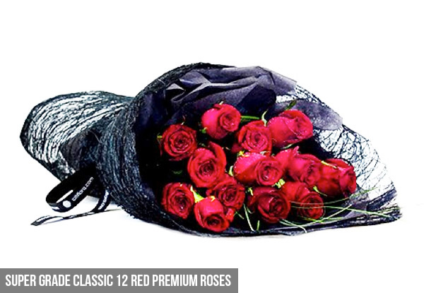 Premium Valentine's Classic Red, White or Pink Roses incl. Auckland Delivery - Arrangement Options Available