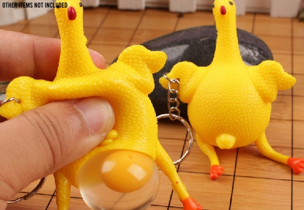 Funny Laying Chicken Keychain